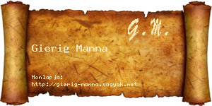 Gierig Manna névjegykártya